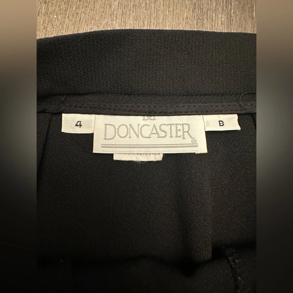 DONCASTER BLACK DOUBLE BUTTONED FLAIR BOTTOM BUSINESS SKIRT - Size 4 SKU:552 - Picture 3 of 6